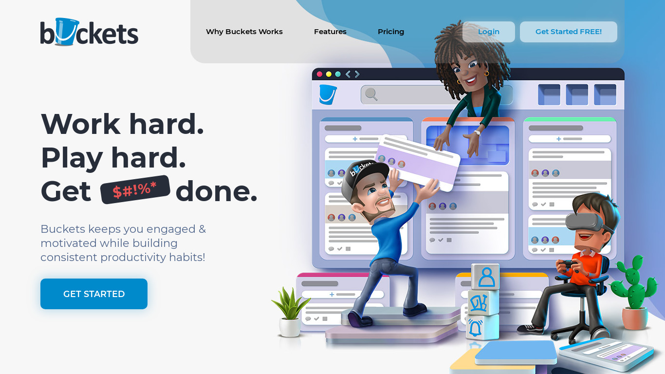 buckets.co Landing page