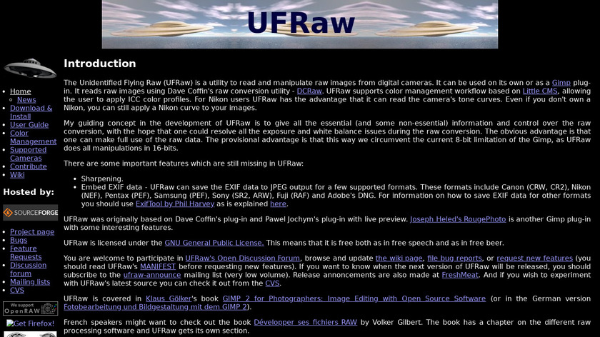 UFRaw Landing Page