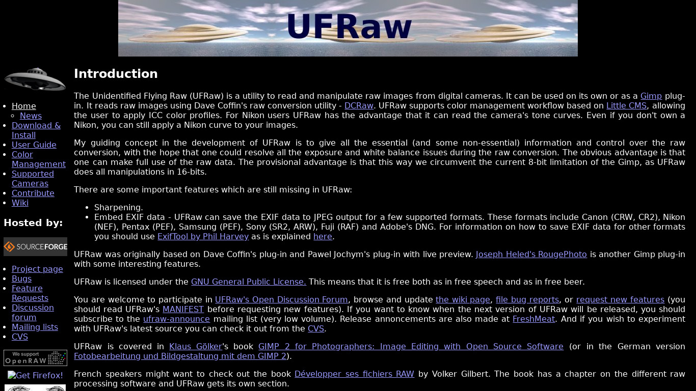 UFRaw Landing page