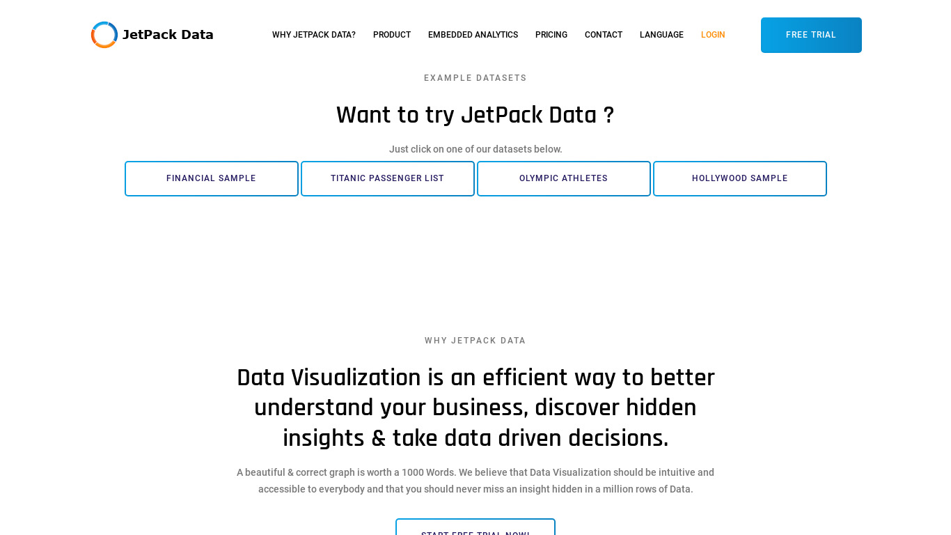 JetPack Data Landing page