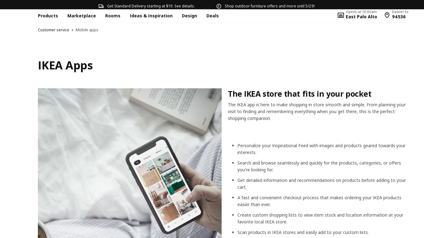 IKEA Store Landing page