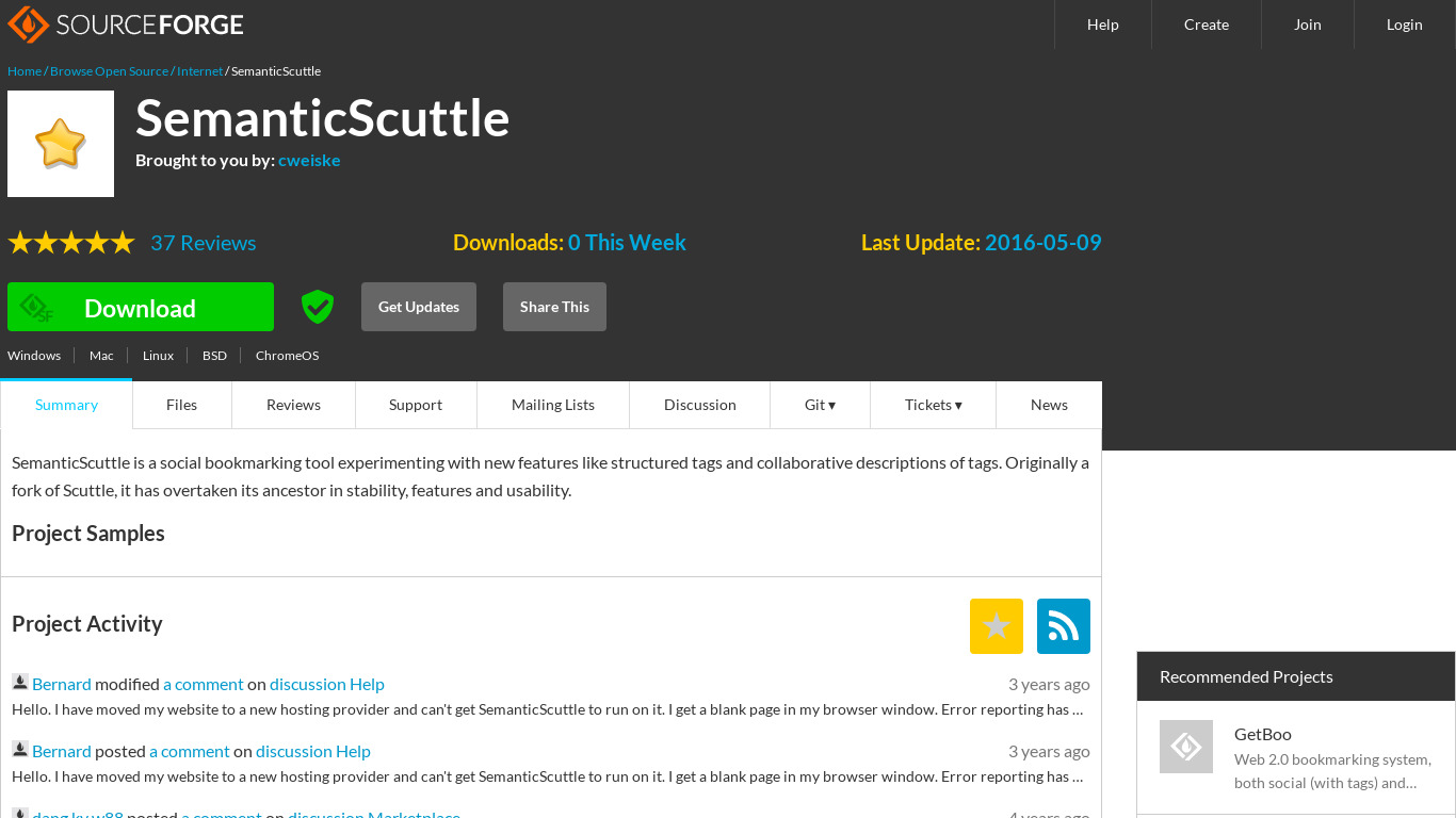 SemanticScuttle Landing page