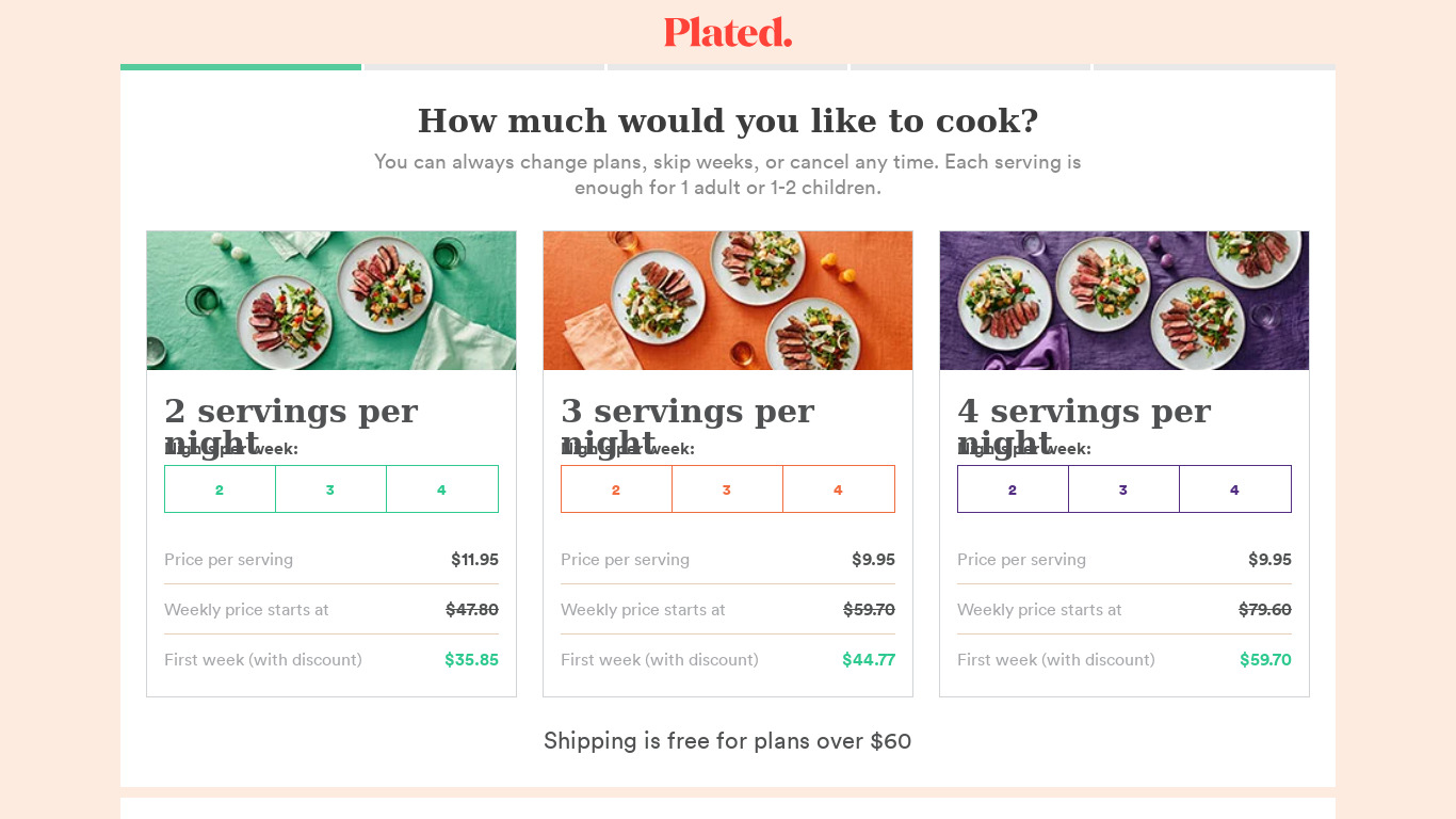 Plated Landing page