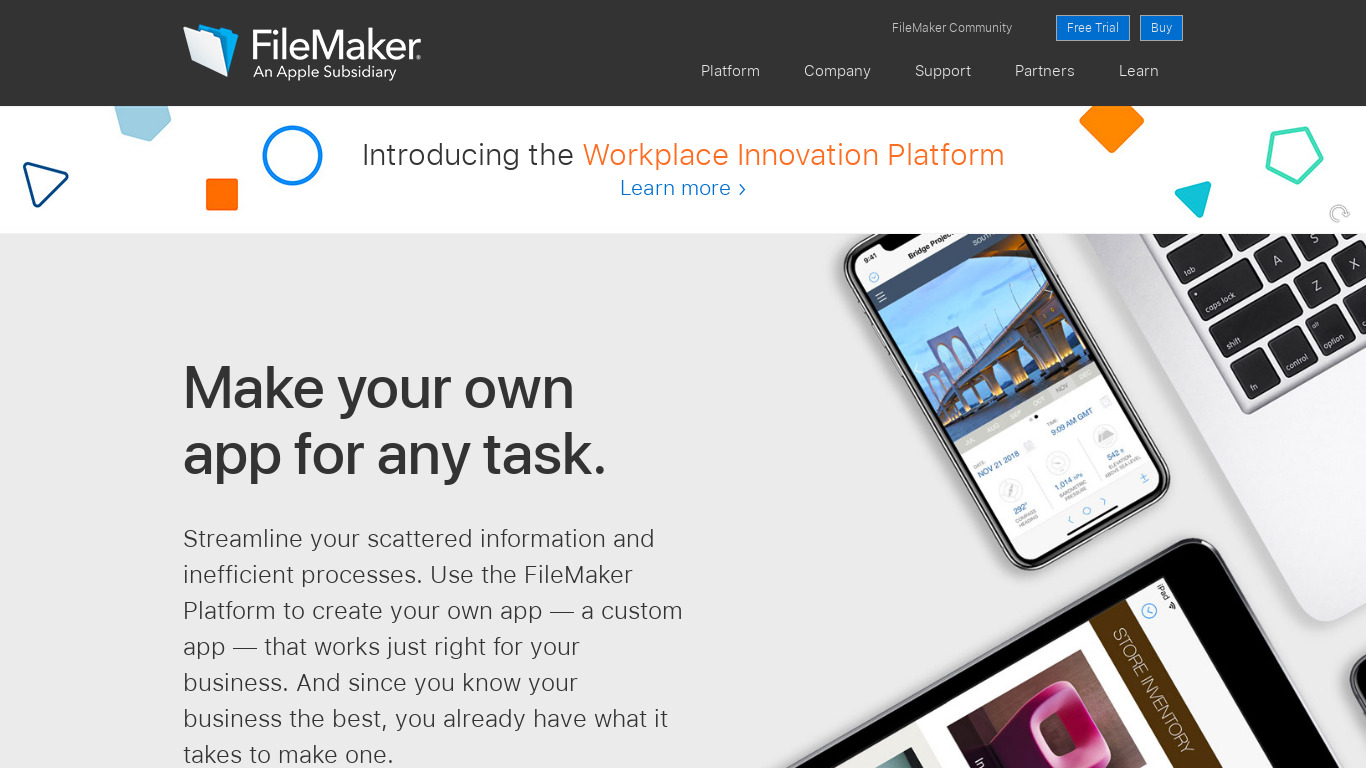 Bento by FileMaker Landing page