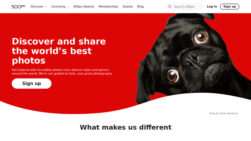 500px Landing Page