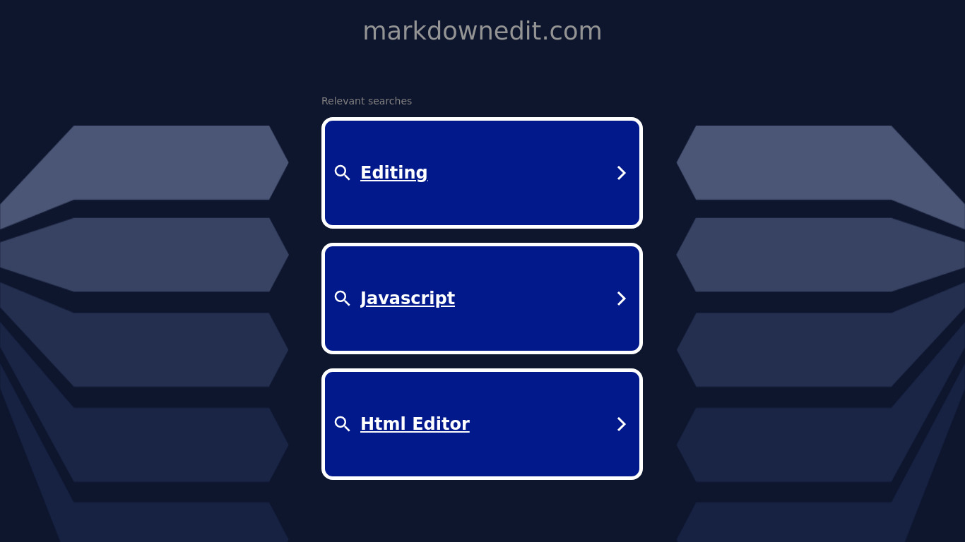 Markdown Edit Landing page