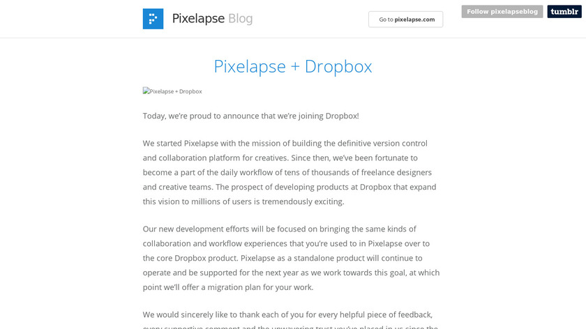 Pixelapse Landing Page