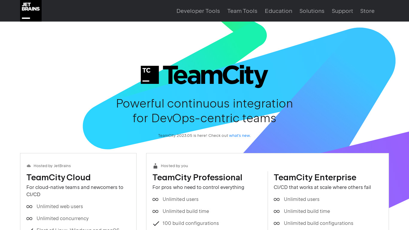 TeamCity Landing page