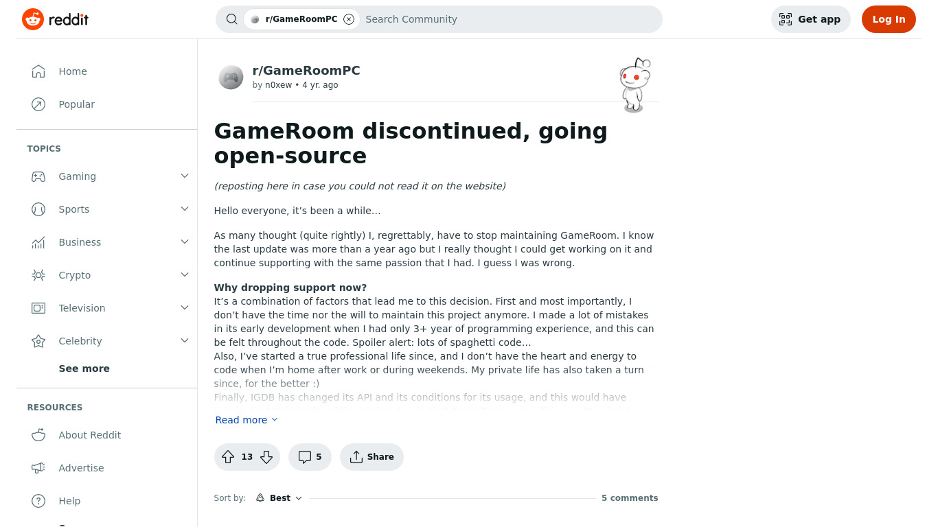 GameRoom Landing page