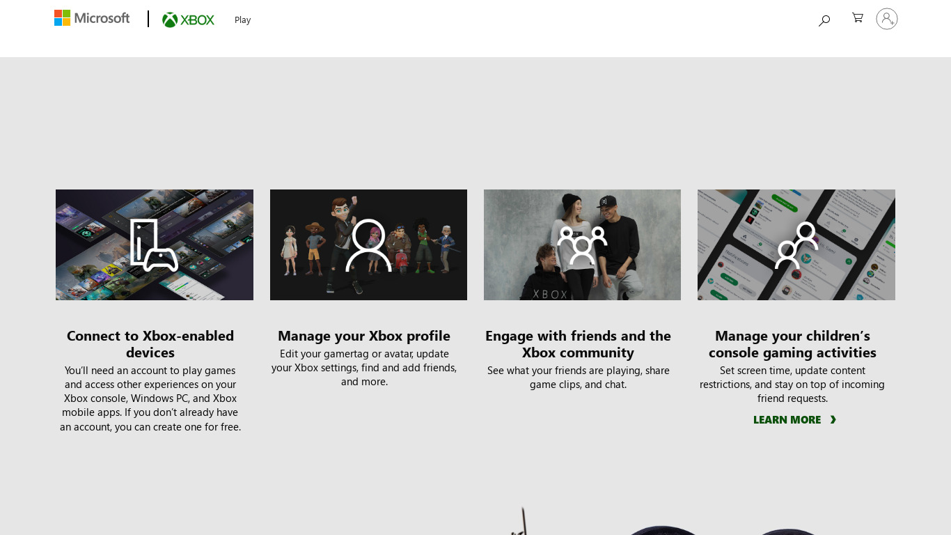Xbox Live Landing page