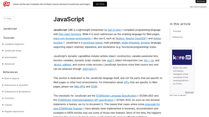 JavaScript Landing Page