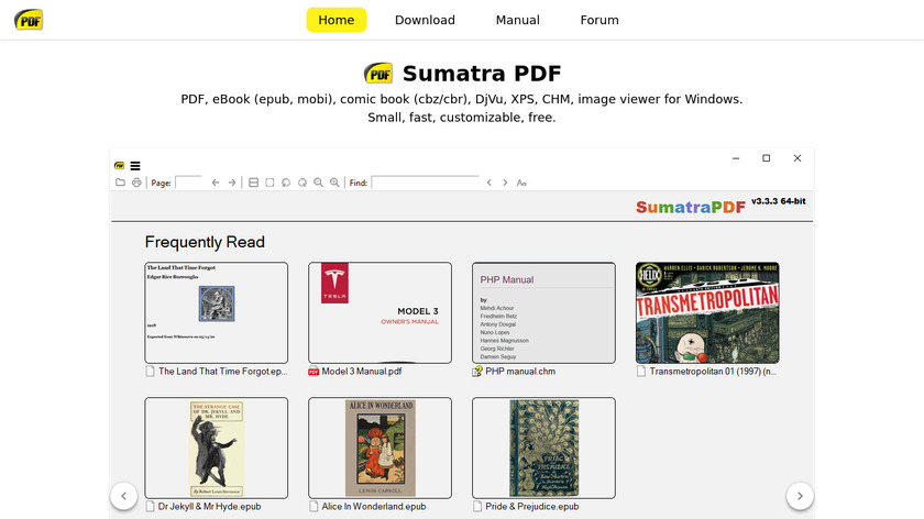 Sumatra PDF Landing Page