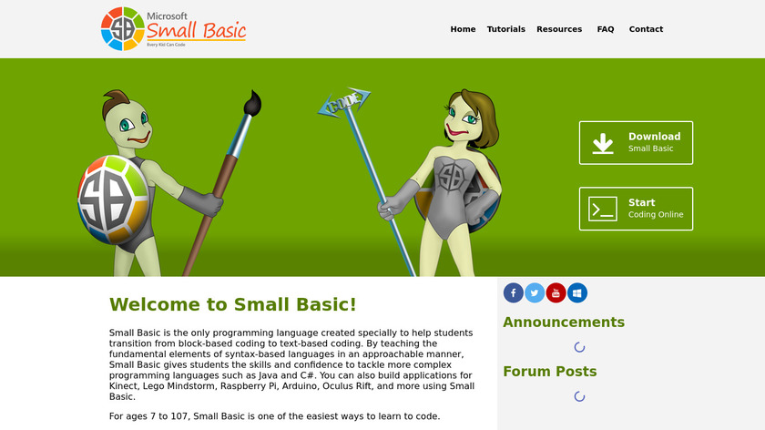 Microsoft Small Basic Landing Page