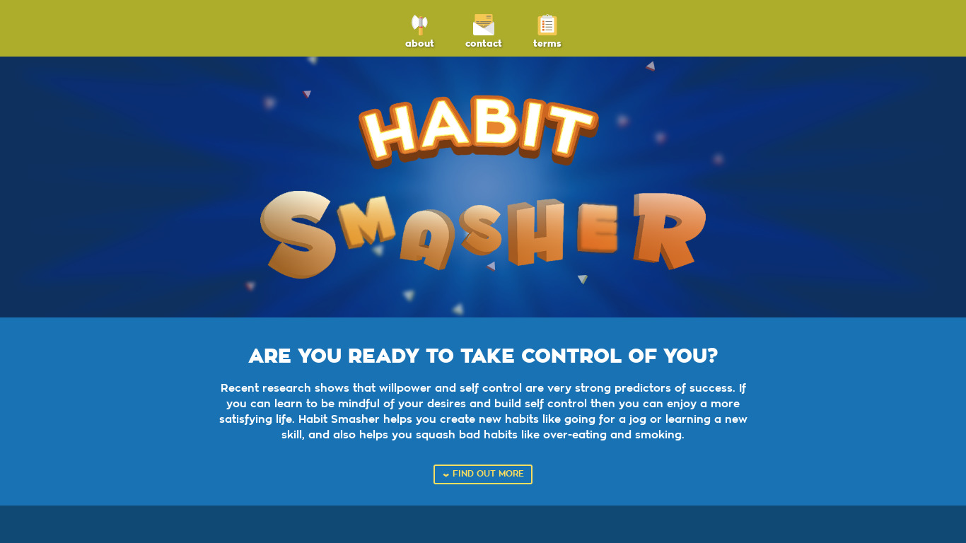 Habit Smasher Landing page