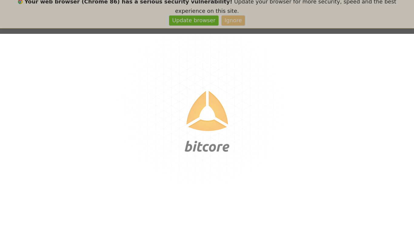 bitcore Landing page
