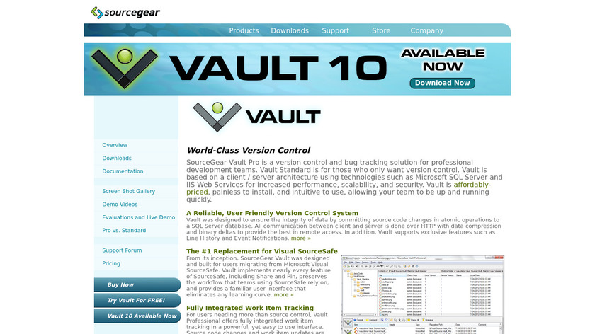 Vault VCS Landing Page