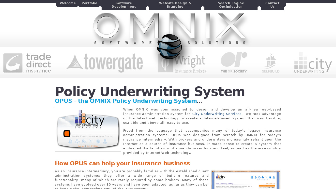 omnixsoftwaresolutions.co.uk OPUS Landing page