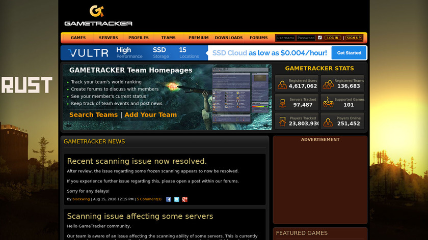 GameTracker Landing Page