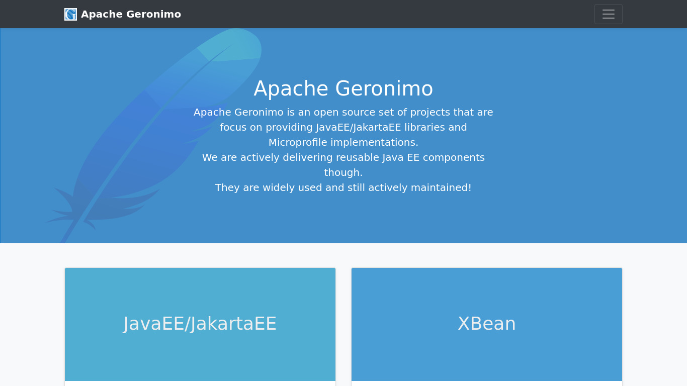 Apache Geronimo Landing page