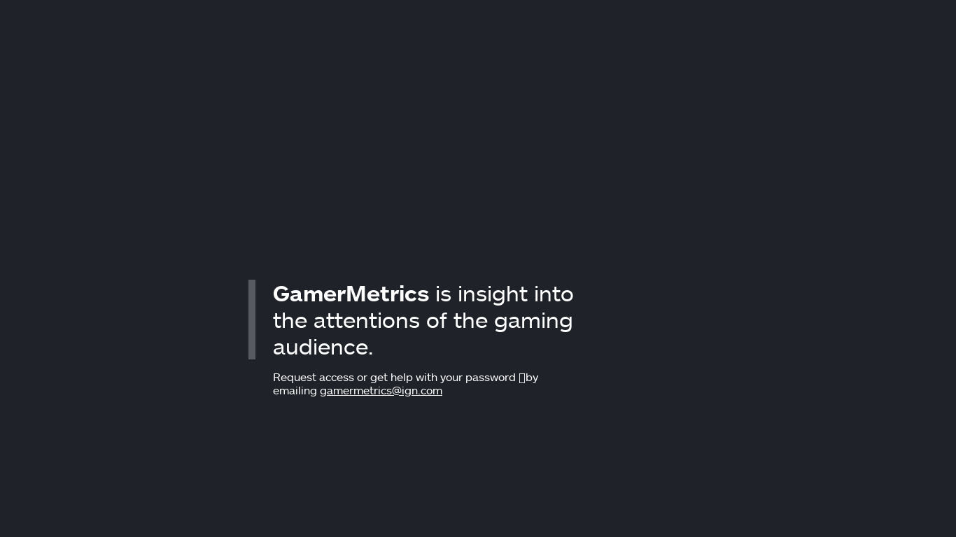 gamermetrics.com GameStats Landing page
