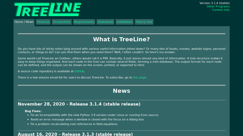 TreeLine Landing Page