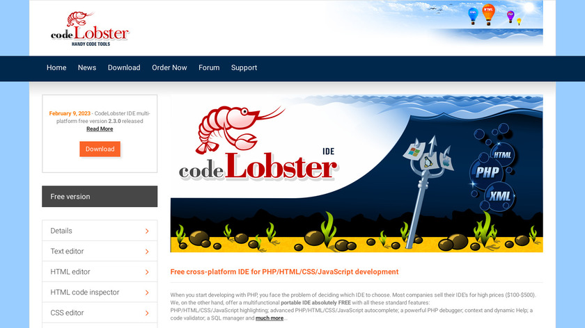 CodeLobster PHP Edition Landing Page