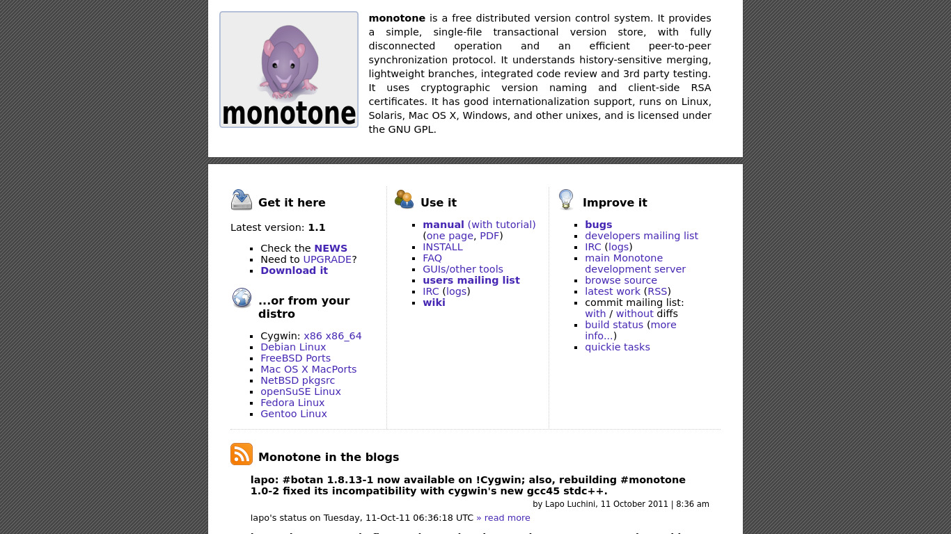 monotone Landing page