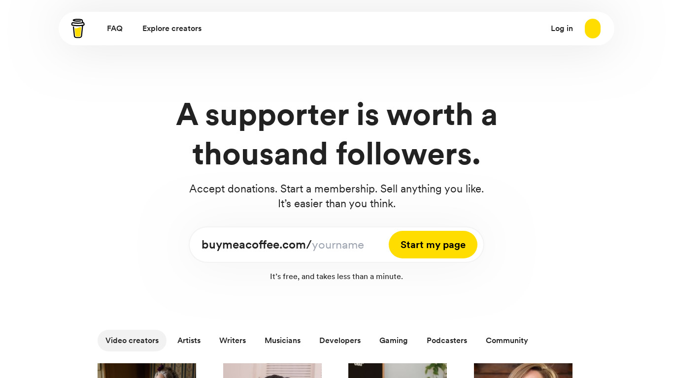 Buy Me A Coffee Landing page
