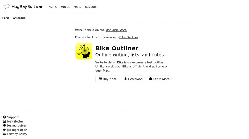 WriteRoom Landing Page