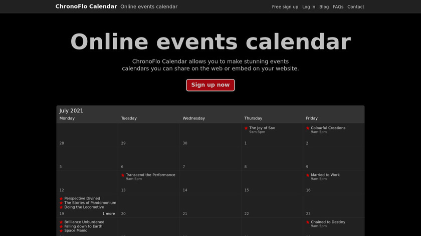 ChronoFlo Calendar Landing Page