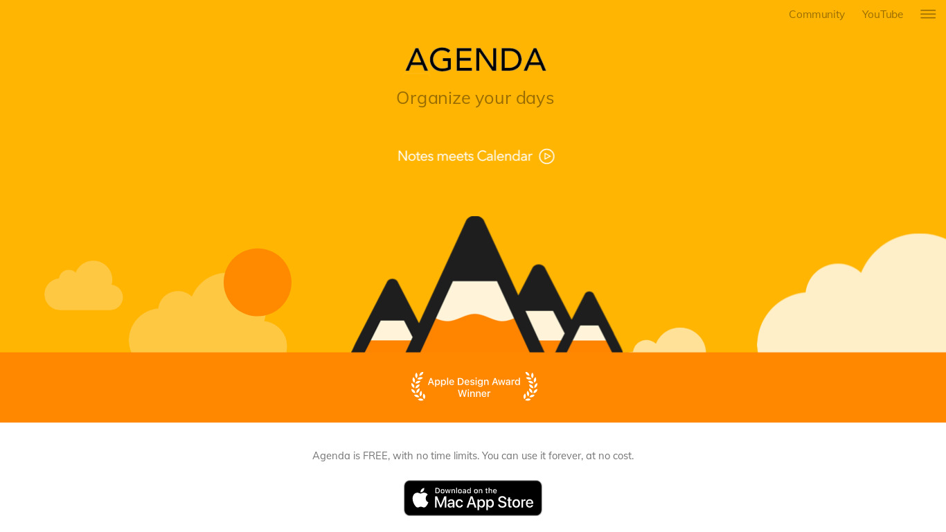 Agenda Landing page