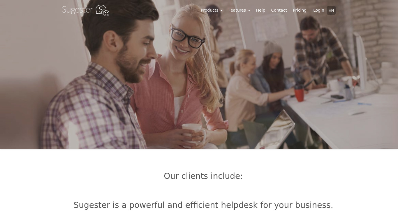 Sugester Landing page
