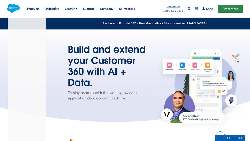 Salesforce App Cloud Landing Page