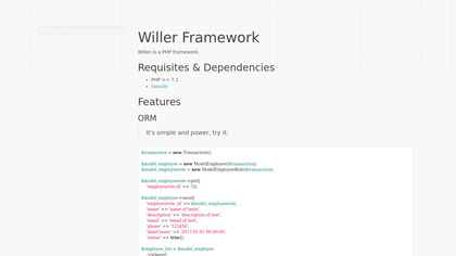 willer-framework.github.io Willer Framework image