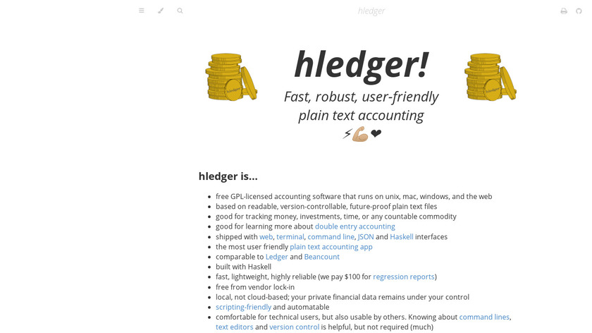 hledger Landing Page