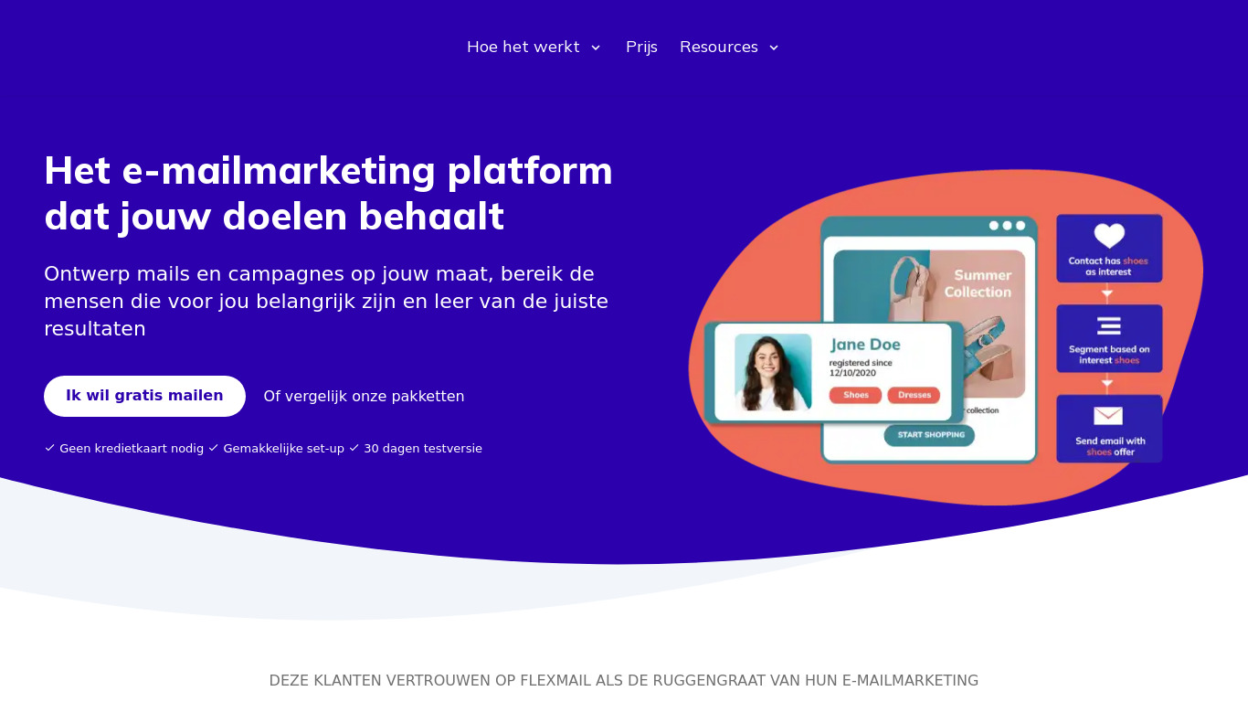 Flexmail Solution Landing page
