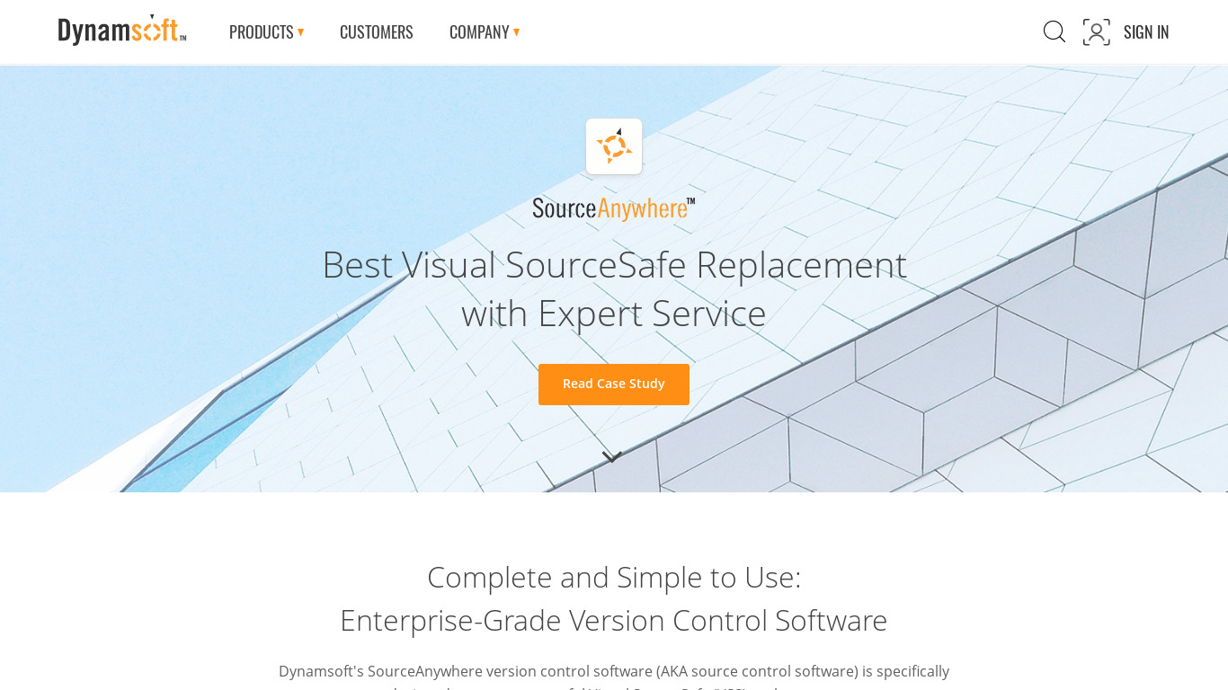 SourceAnywhere Landing page