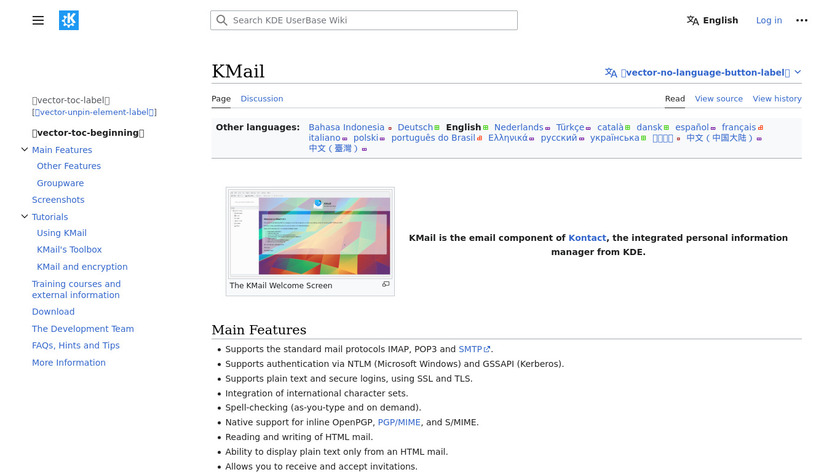 Kontact - KMail Landing Page