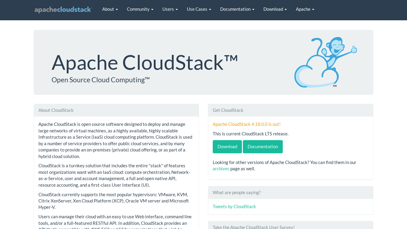 CloudStack Landing page