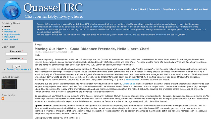 Quassel IRC Landing Page
