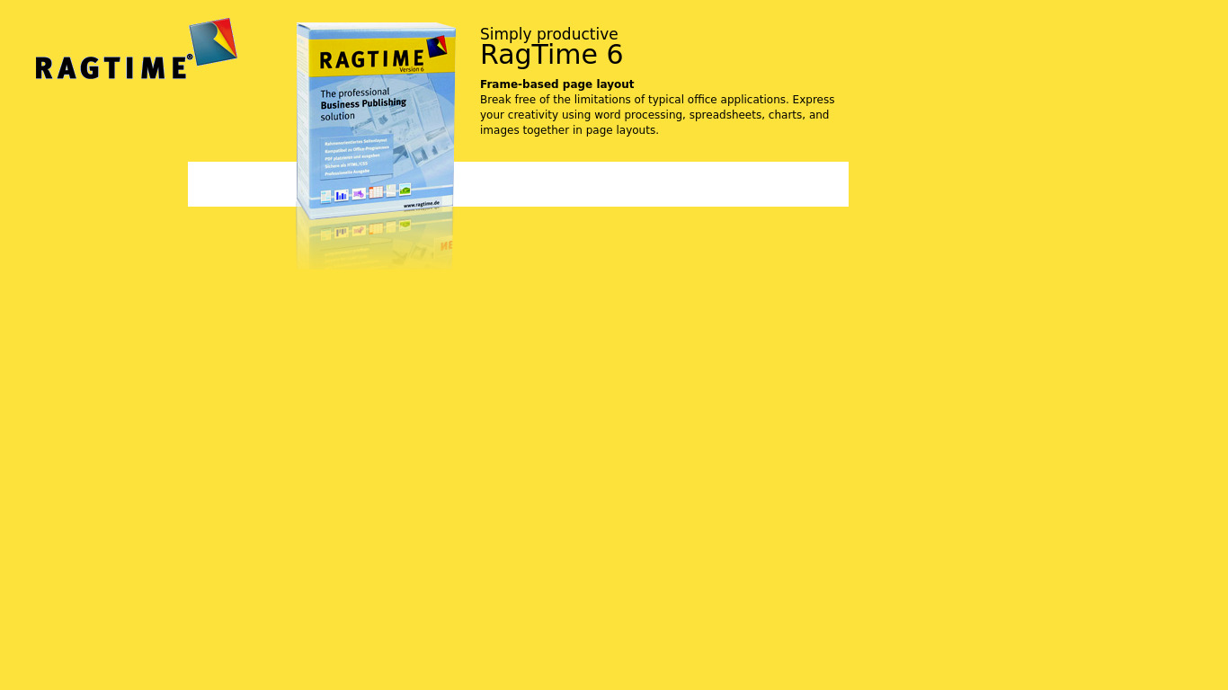 RagTime Landing page