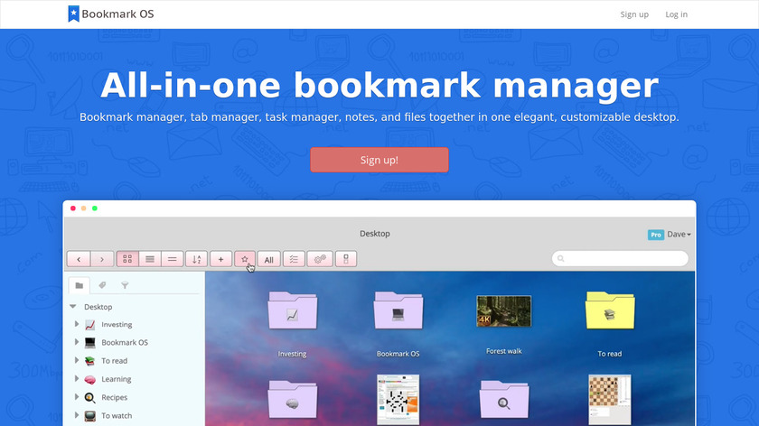 Bookmark OS Landing Page