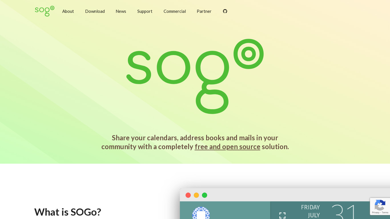 SOGo Landing page