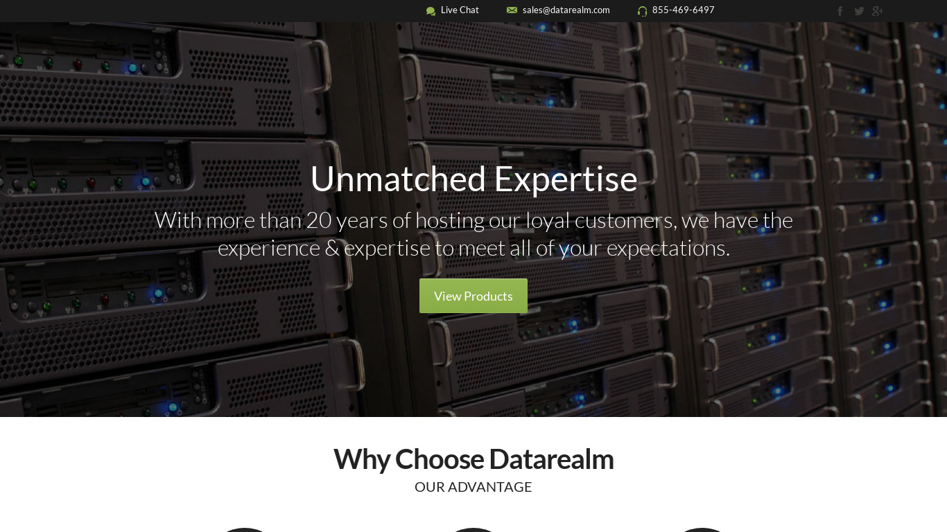 Datarealm Landing page