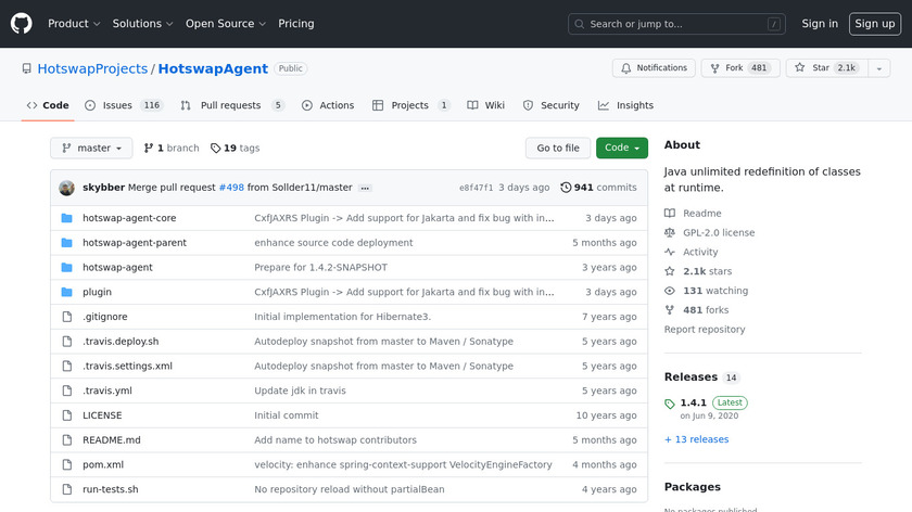 Hotswap Agent Landing Page