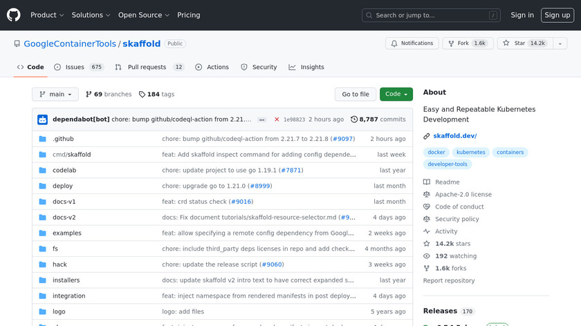 Skaffold Landing Page