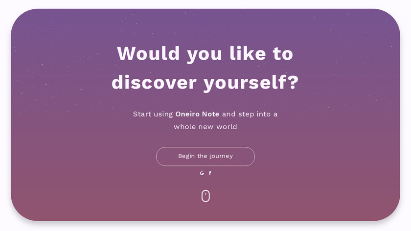 Oneiro Note Landing Page