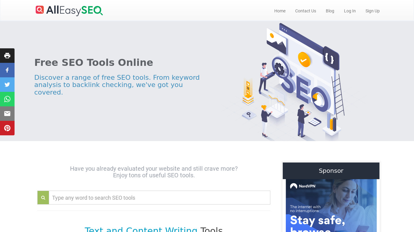 All Easy SEO Landing page