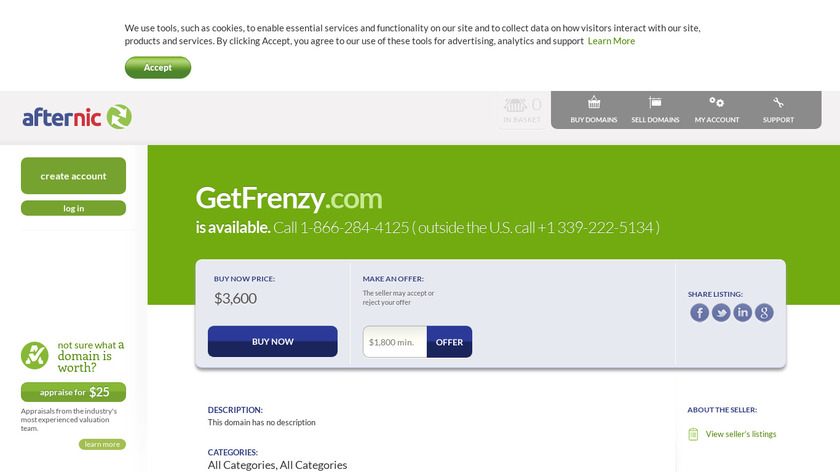 afternic.com: Frenzy Landing Page