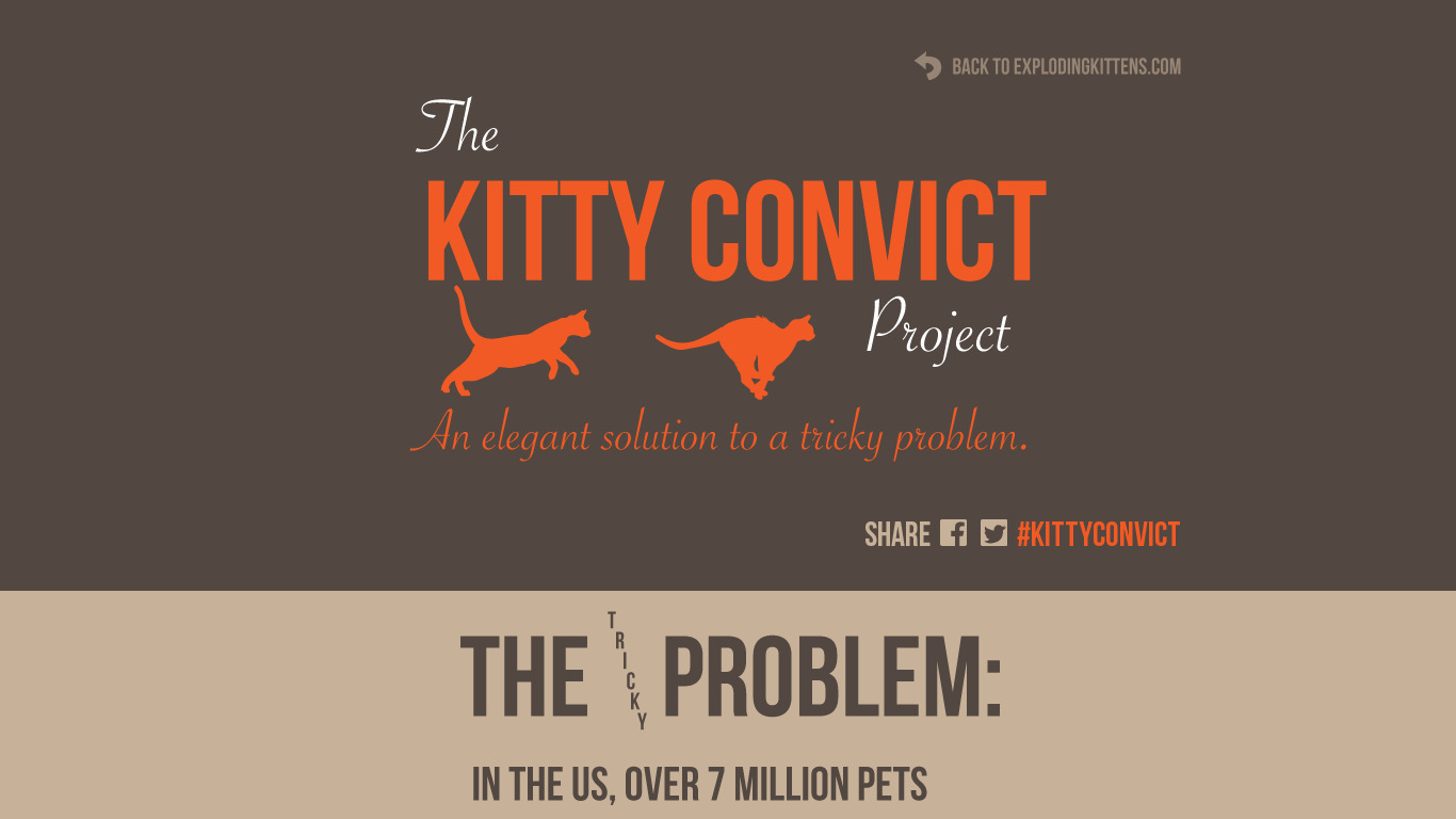The Kitty Convict Project Landing page